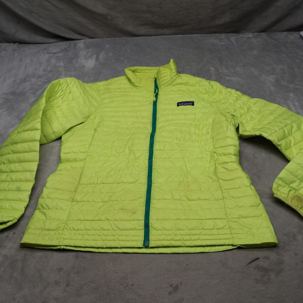 Patagonia Down Shirt Jacket Womens Medium Green Insulated Light Quilted Puffer